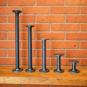 Threaded Steel Pipe Cut to Size, DIY Industrial Pipe for Shelves, Furniture & Clothes Rails, 1/2 3/4 1 Inch, 7–120 cm