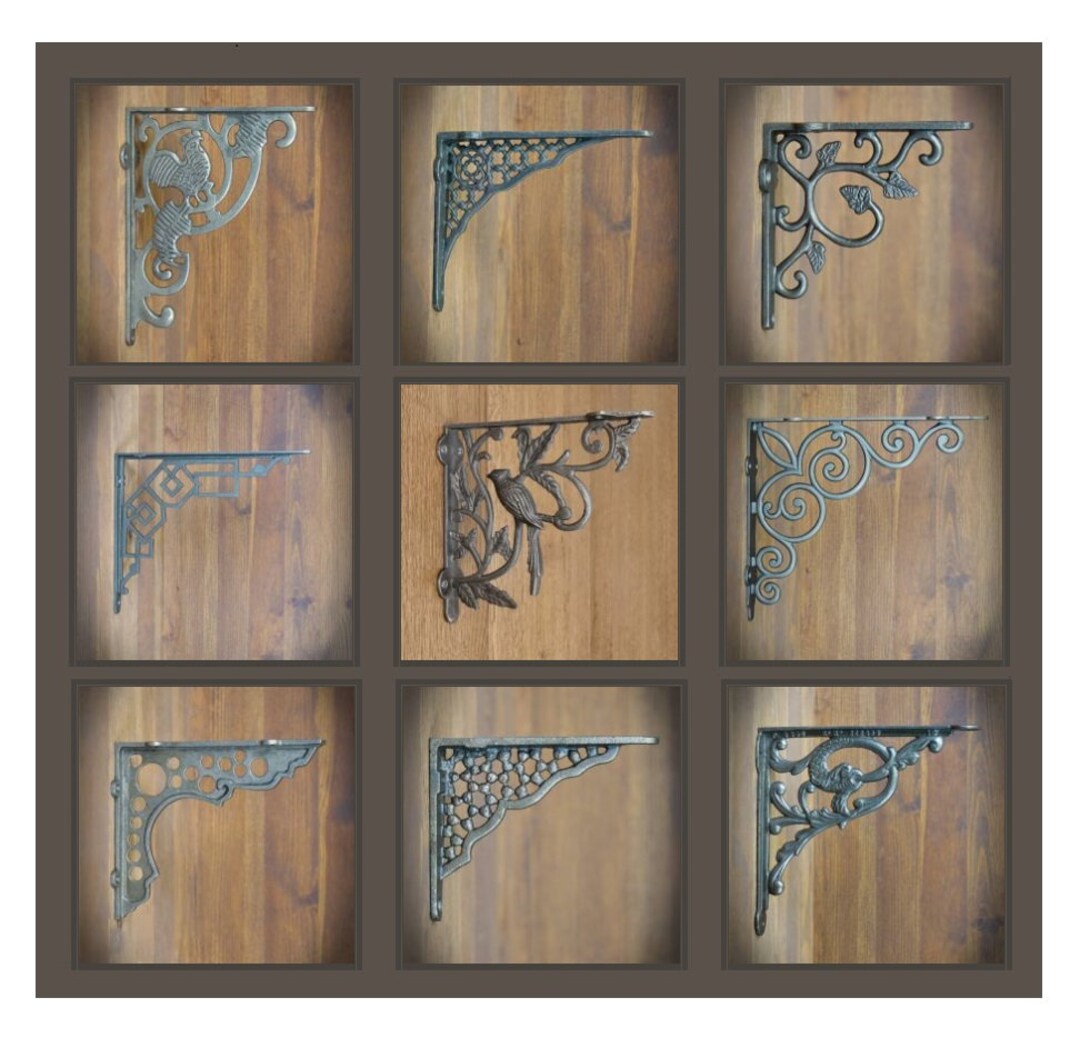 Vintage Cast Iron Shelf Bracket, Antique Shelf Support, Wood Shelf