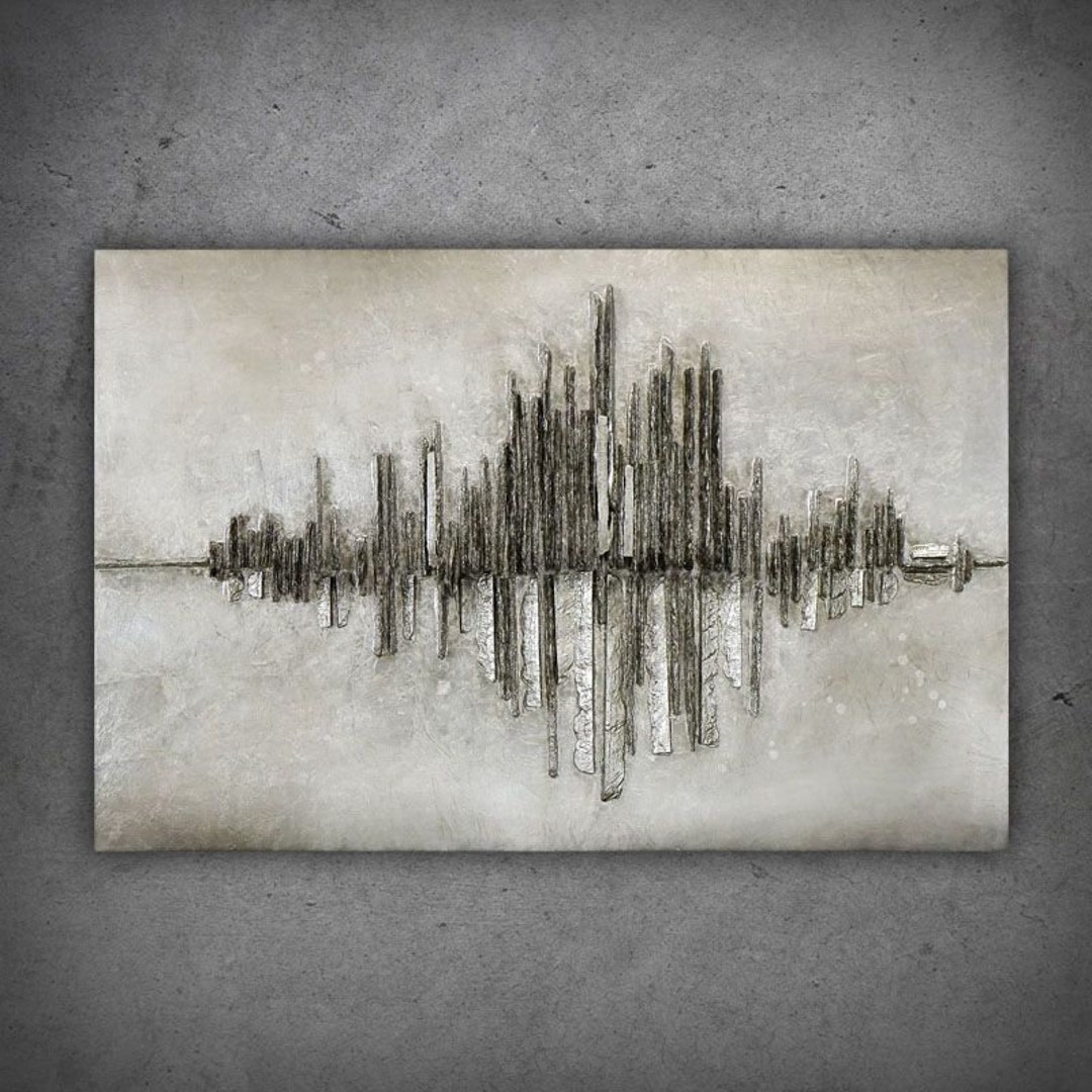 120x80mm 3D Industrial Metal Wall Art, Modern Wall Paint, Loft Wall