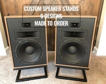 Custom Speaker Stands Pair – 6 Steel Designs, Made to Fit, 150/200/250 mm Height Options