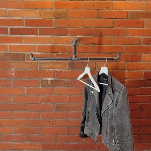 Industrial Wall Mounted Clothes Rack, Wall Mounted Clothes Rail, Pipe rack, Garment rack, Clothes hanging rack, Hanging rail, Cloth rack