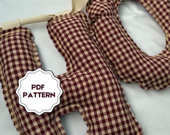 Puffy Fabric Letters PDF Sewing Pattern 10” Template for Letter Banner Full Alphabet and Numbers