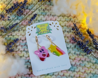 Kirby and shooting star earrings
