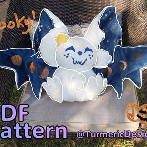 PDF Sewing Pattern - Lunar Bat Plush - Cute Halloween Crafting Tutorial - How-To