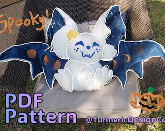 PDF Sewing Pattern - Lunar Bat Plush - Cute Halloween Crafting Tutorial - How-To