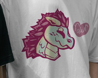 Rawr Anime Dragon | Succulent Colors | Gift for Fantasy Nerd | Cute Gamer Shirt Unisex Classic Tee