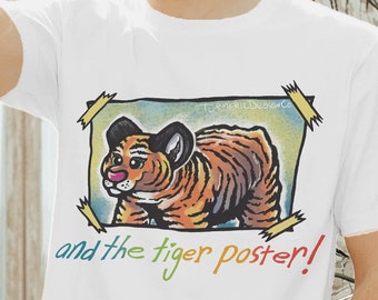 And The Tiger Poster Shirt | Y2K Nostalgia | Millennial Gen Z Reference | Early 2000s Vibe | Animal Books Shirt