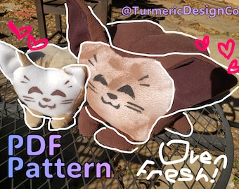 PDF Sewing Pattern - Toasty Cat Loaf Plush  - Crafting Tutorial - How-To