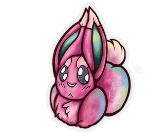 Bunny Loaf Sticker | Strawberry Rabbit | Pastel Candy Heart