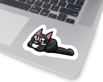 Tuxedo Cat Sticker | Black and White | No Thoughts Head Empty | Meme Lover Sticker
