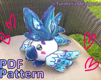 PDF Sewing Pattern - Round Bird Blob Plush Crafting Tutorial - How-To