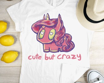 Cute But Crazy Unicorn Unisex Classic Tee | Candy Unicorn | Pony Gift | Kawaii Fantasy Nerd