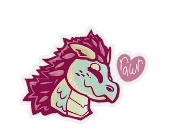 Rawr Anime Dragon Sticker | Succulent Colors | Fantasy Nerd