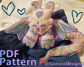 PDF Sewing Pattern - Pocket Dragon Plush - Cute Felt Crafting Tutorial - How-To
