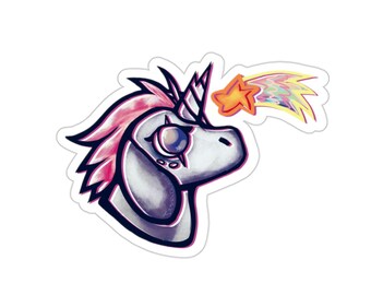 Donkeycorn Sticker | Donkey Unicorn | Fantasy Pony Cartoon | Funny | Shooting Star Dreamer | Magical