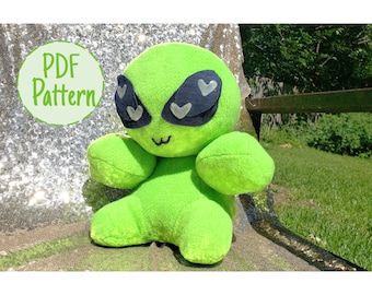 PDF Sewing Pattern - Space Alien Plush  - Crafting Tutorial