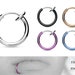 Spring-loaded fake hoop piercing for nose, ear, cartilage, lip, septum, lobe, helix, or navel