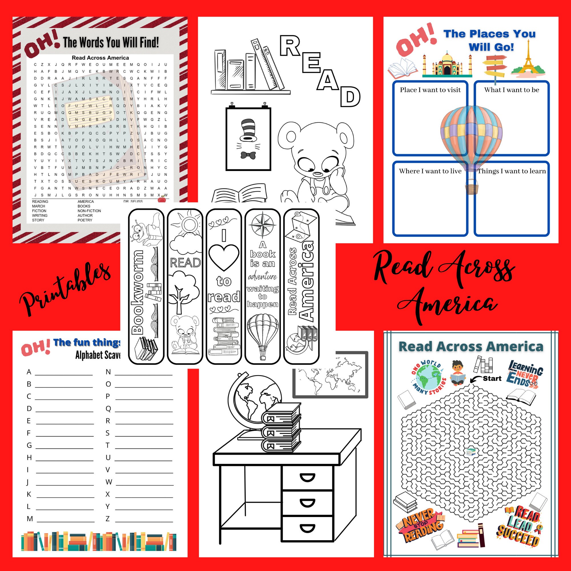 read across america activities for kids reading day etsy