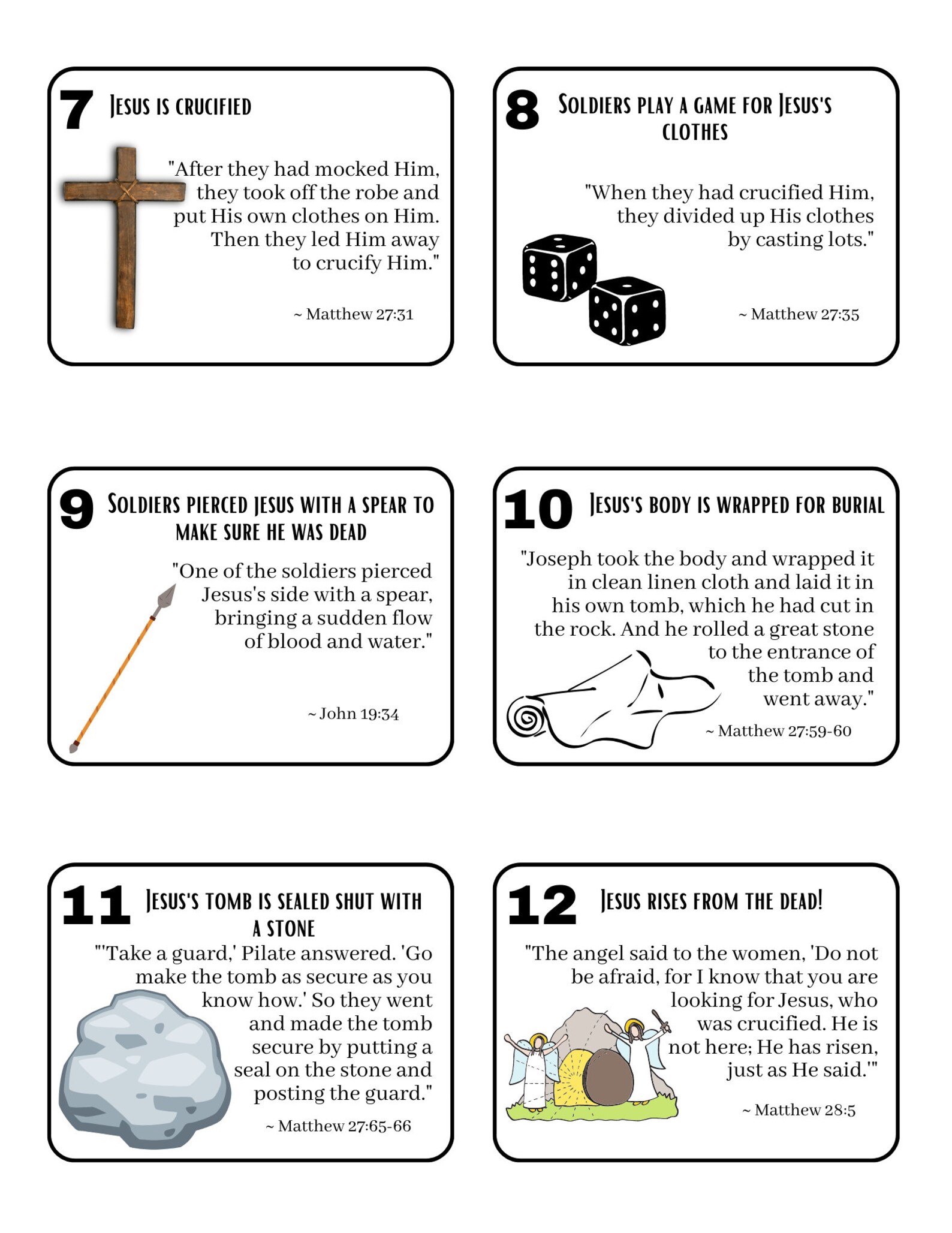 Resurrection Story Printable, Easter Eggs Resurrection Story Inserts ...