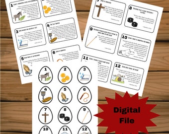 Easter Resurrection Story Eggs, Bible Verse Cards (PDF Download)