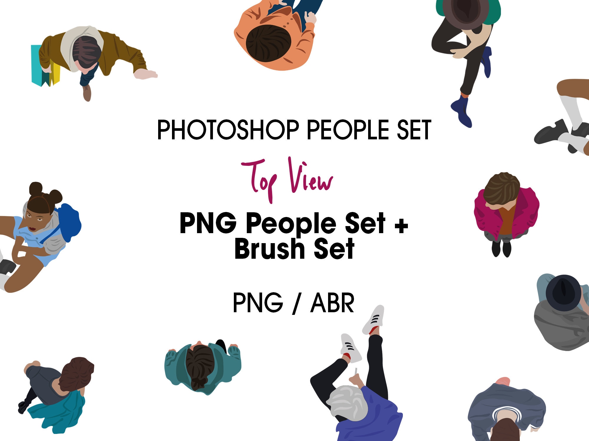 Photoshop Brush Set TOP VIEW PEOPLE