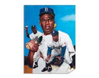 Jackie Robinson Brooklyn Los Angeles Dodgers MLB Baseball 1st First Base Art Print 1AM3 Choices 8x10-40x50