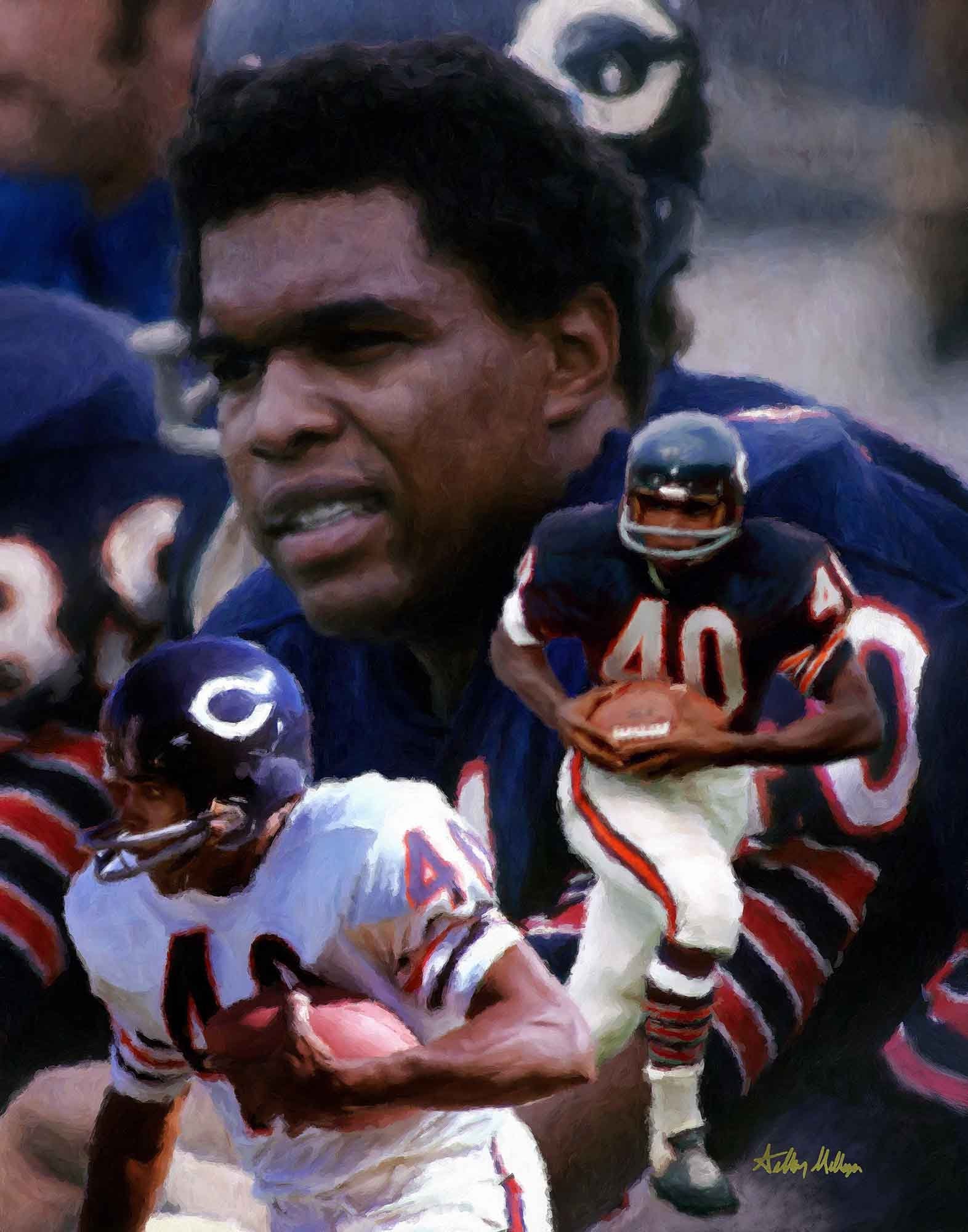 Chicago Bears Walter Payton Running Back NFL Football Art 8x10 to