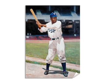 Jackie Robinson Brooklyn Los Angeles Dodgers MLB Baseball 1st First Base Art Print 1AM3 Choices 8x10-40x50