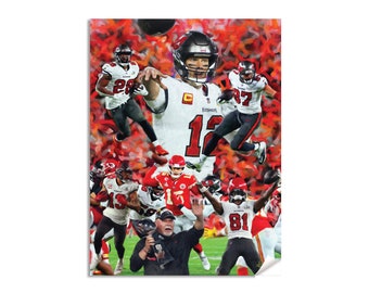 Tom Brady Tampa Bay Buccaneers Bucs Quarterback NFL Football Super Bowl Champions Art Print 1AM3 Choices 8x10-40x50