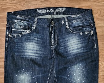 Womens Size 13 Junior Rhinestone H&G Jeans Embelished - Etsy Womens Size 13 Junior Rhinestone H&G Jeans Embelished - Etsy