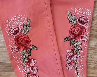 £ 59.99 Young Ladies Palmy Floral Skinny Jeans-Jardin de Roses-Taille 29-A B 