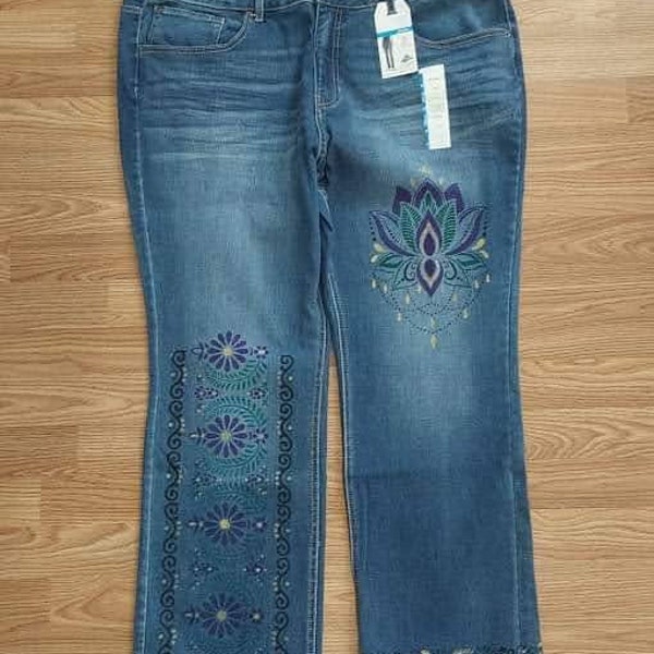 Hand Painted Jeans - Etsy