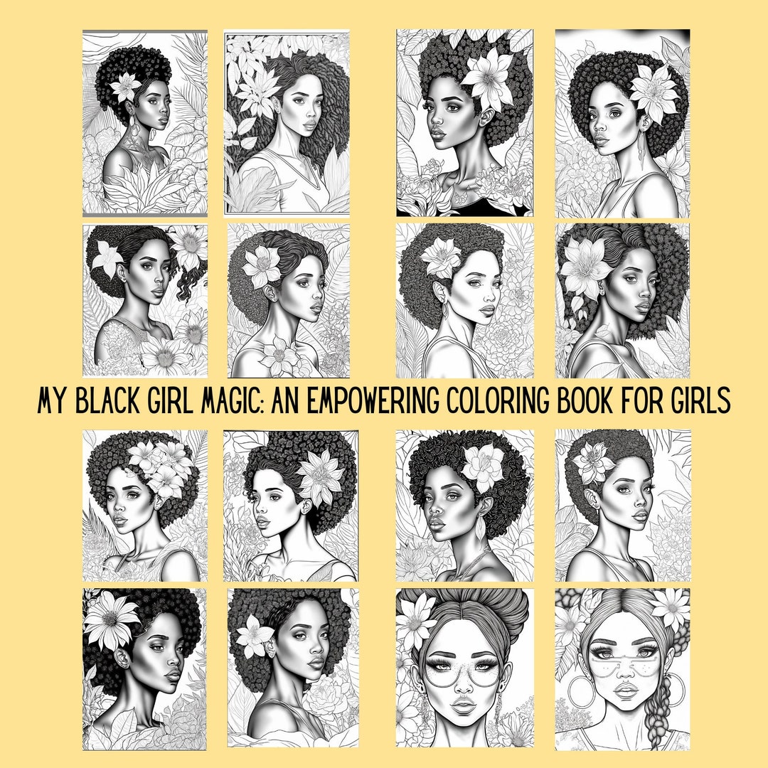 Coloring Book African American Coloring Pages Black Girl Magic - Etsy