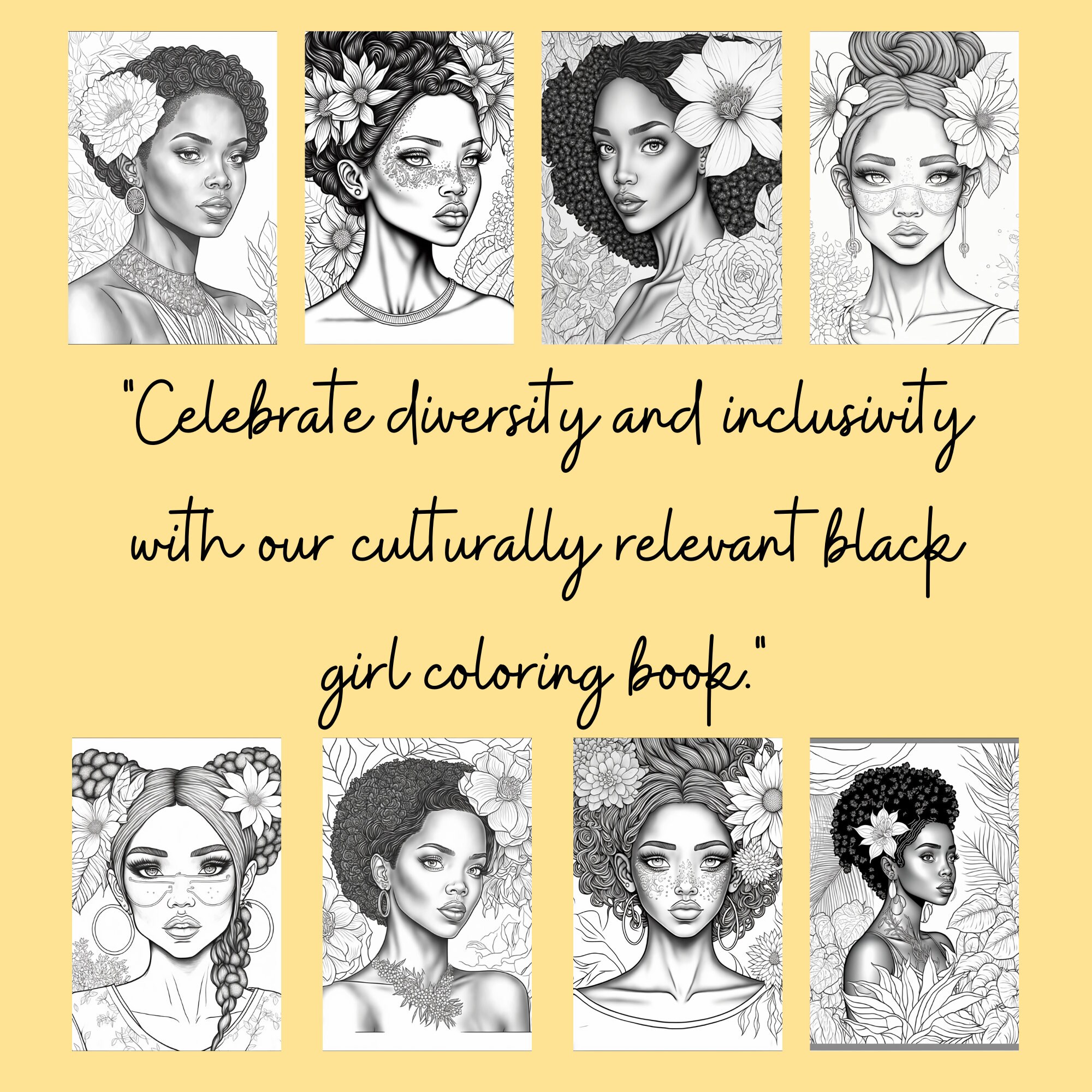 Coloring Book African American Coloring Pages Black Girl Magic - Etsy