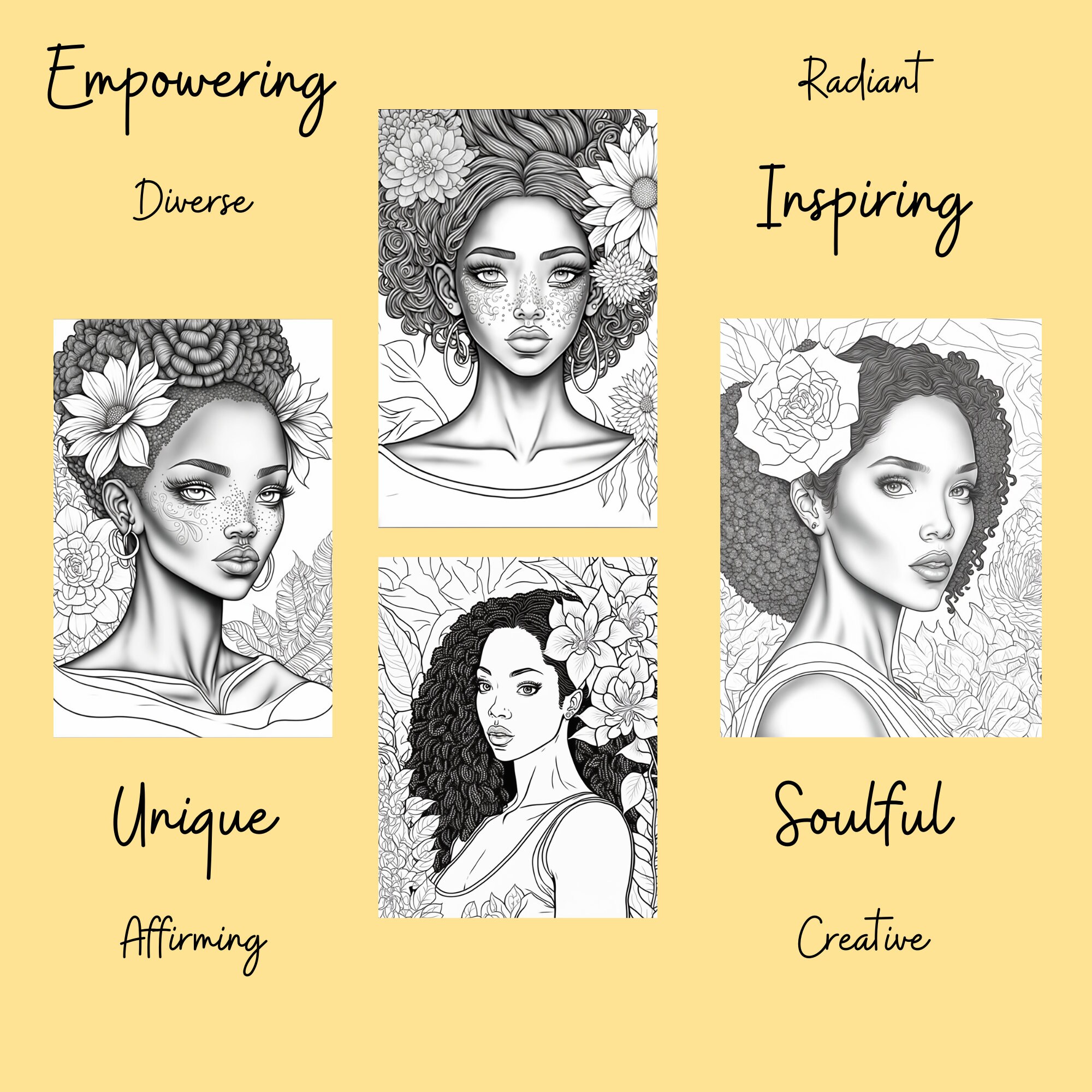 Coloring Book African American Coloring Pages Black Girl Magic - Etsy