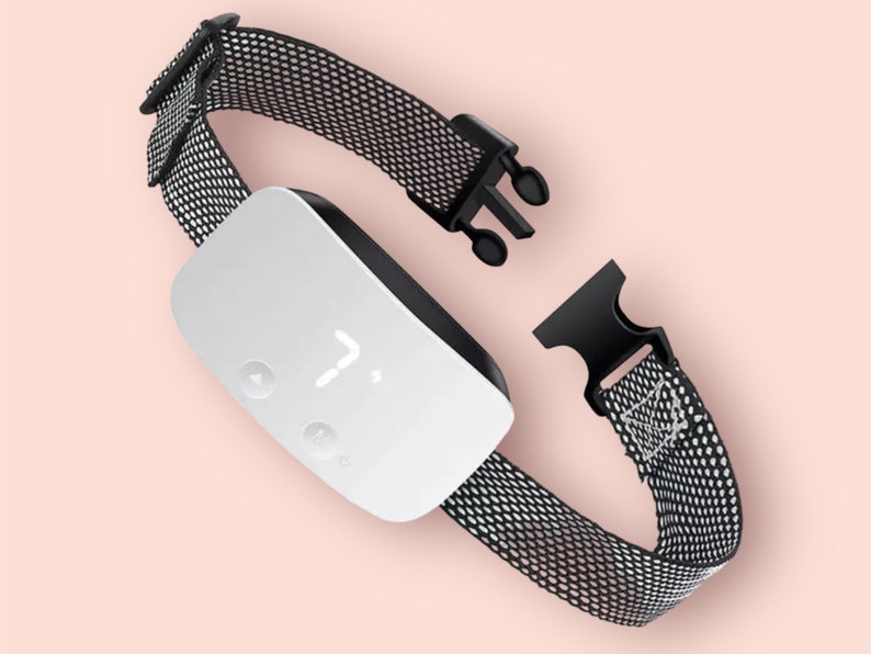 Multi-functional Anti-Bark Collar for Small Medium Large Dogs, Rechargeable and IP67 Waterproof with 7 Levels of Adjustable-White image 1