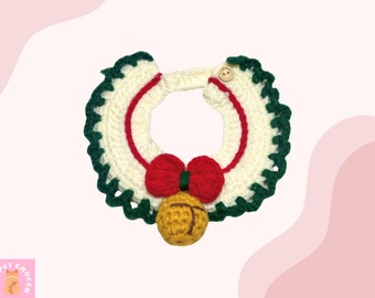 Cozy Comfort: Handcrafted Pet Necklace with Soft Cotton Yarn, Knitted Cat Collar Adorned with Bells – Perfect for All Cats