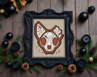 Spooky Gingerbread Cat - Digital Cross Stitch Pattern, Instant PDF Download, Beginner Friendly, Modern, Occult, Gothic, Festive, Christmas