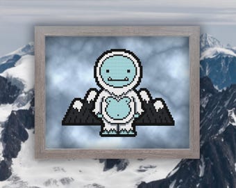 Yeti - Digital Cross Stitch Pattern, Instant PDF Download, Beginner Friendly, Kawaii, Folklore, Legend, Cryptozoology, Abominable Snowman