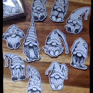 Stickers personnalisables - Autocollants gnomes - Stickers à colorier - Stickers bullet journal