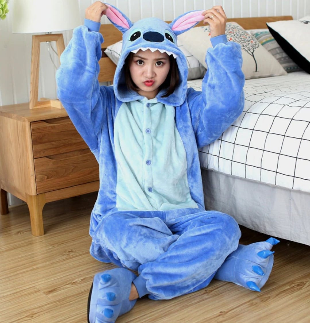 Combinaison Pyjama Stitch Rose Kigurumi Costume Adulte Halloween