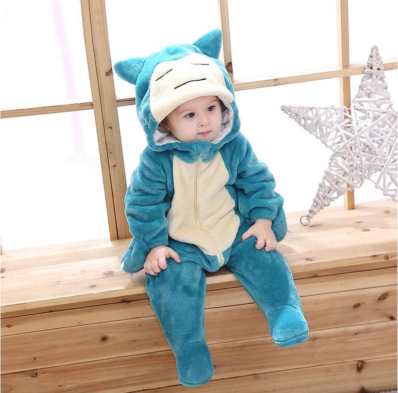 Snorlax Baby Bodysuits Romper Pikachu Pokemon Costume.