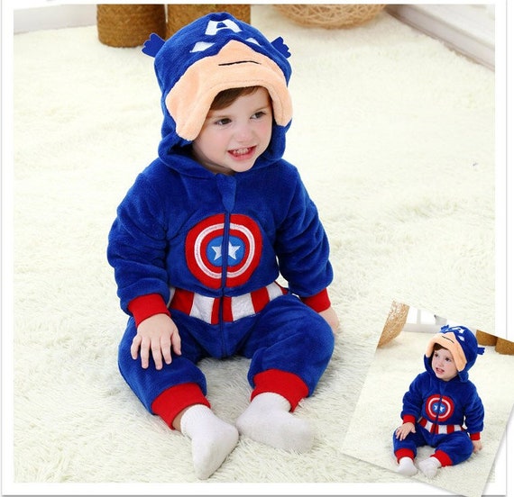 Bijbel bezoek Dicht Captain America Baby Bodysuits Romper Animal Costume Onesie - Etsy