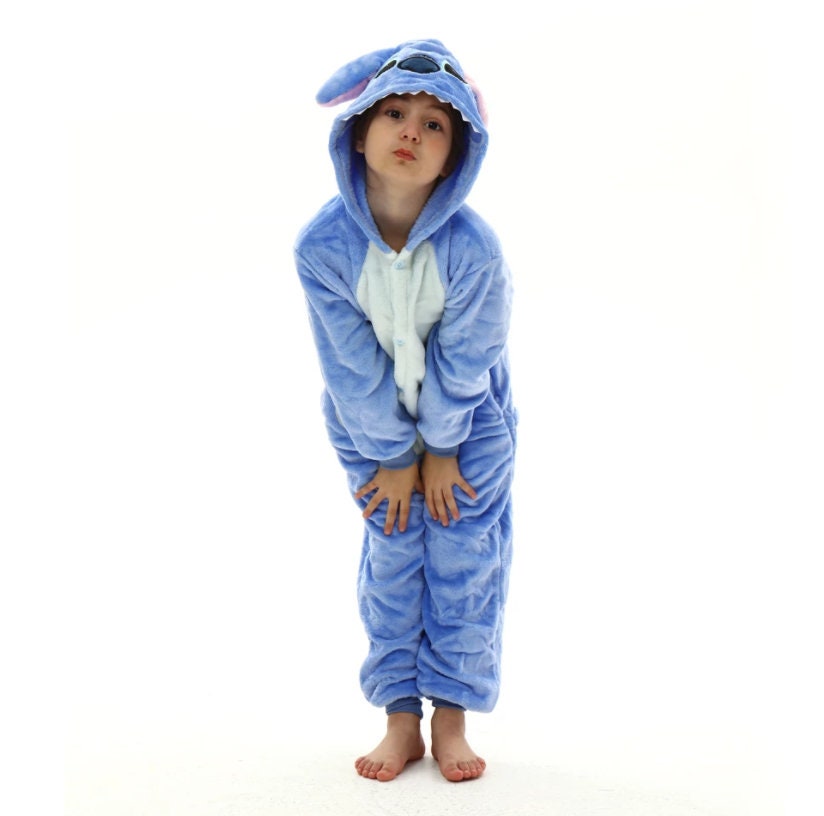 Disfraz de Cosplay de Stitch para niños, mono azul de Lilo y Stitch,  pijamas suaves para carnaval, ropa de Halloween para niños y niñas -  AliExpress