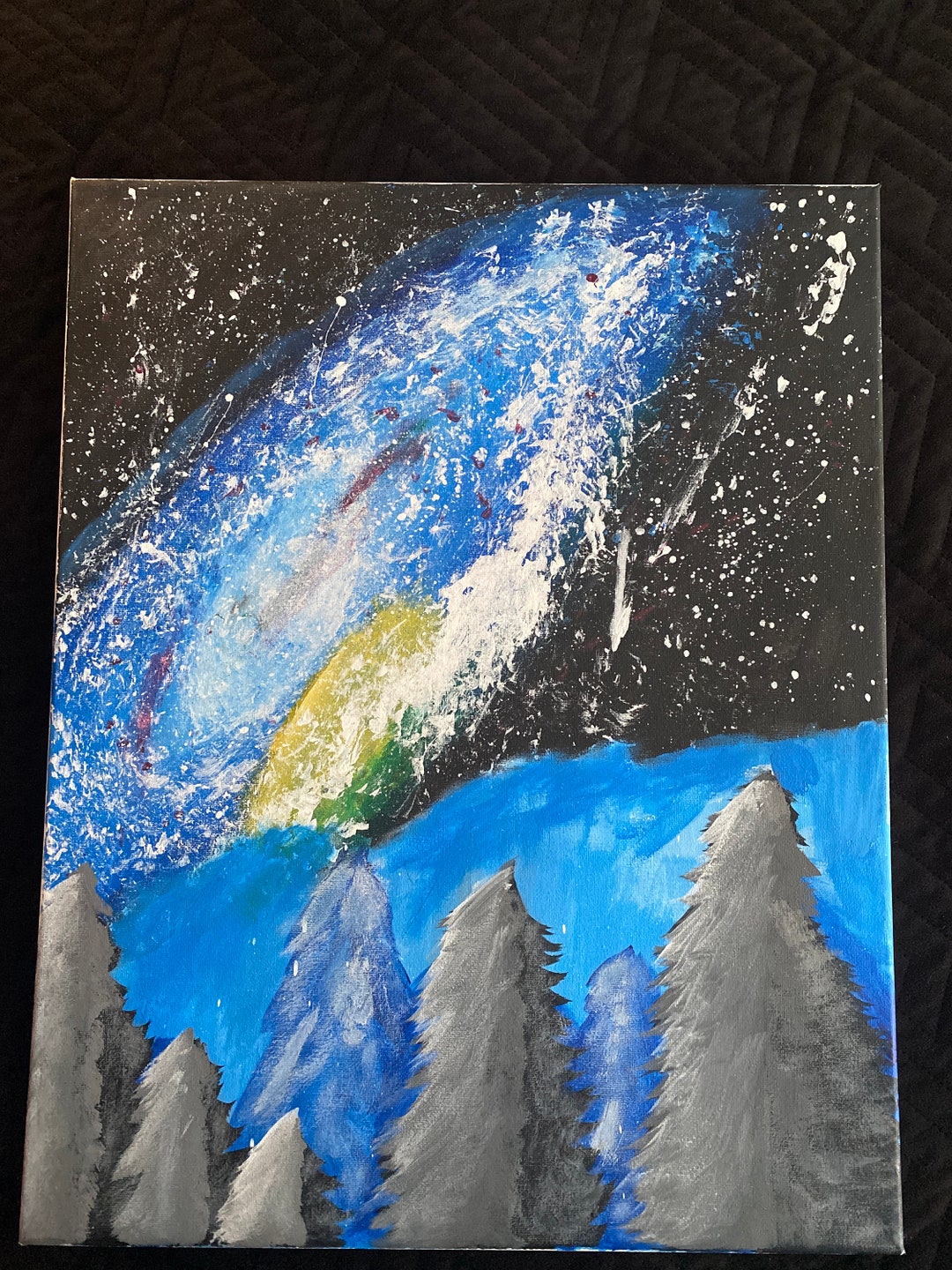 Galaxy Over A Snowy Forest - Etsy