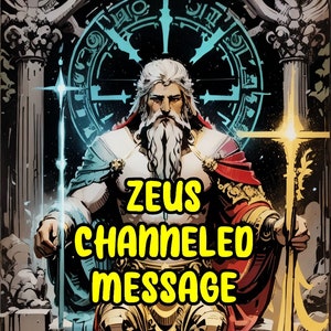 Kanalisierte Botschaft von Zeus, Lesung der echten Gottheit, göttlicher Rat, Kommunikation, die den griechischen Gott, göttliche Einsichten und Mythischer Weisheitsbrief kanalisiert