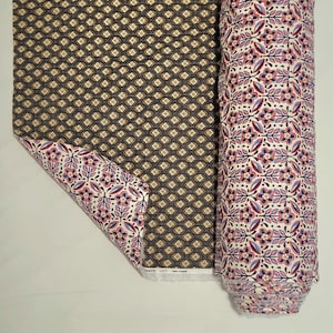 Pre Quilted Double Sided Reversible Cotton Fabric- jaklynn/jayco and ecru/anthracite