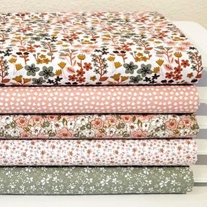 Cotton Quilting Fabrics- Chelsea Fabric Collection - Pink and Sage - Willow Weavers-Domotex