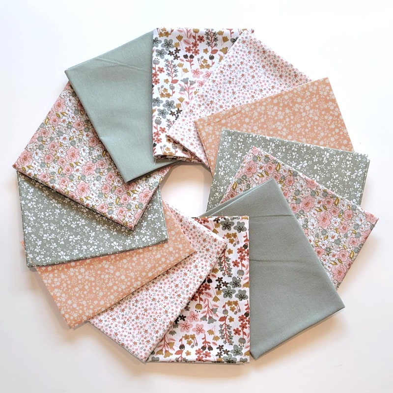 Pink Green Quilts Flowers - Etsy