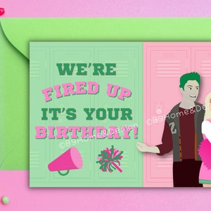 ZOMBIES - Addison & Zed “Fired Up” Birthday Card - Printable PDF File
